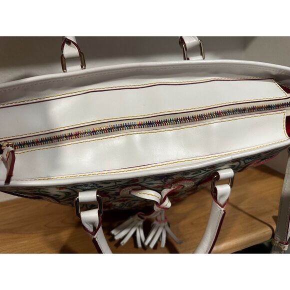 Dooney & Bourke Botanical Floral East West Tassel Shopper Tote Bag - Picture 3 of 9